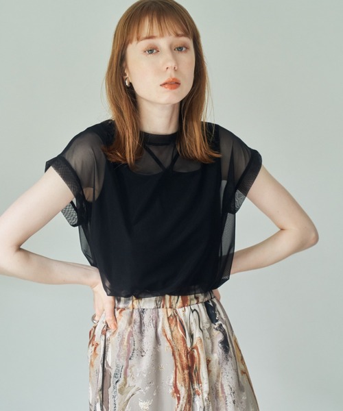 「hinari」 半袖カットソー FREE アイボリー レディース_画像5