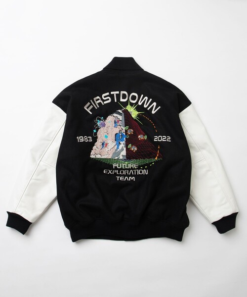 FIRST DOWN スタジャン ブラック FREAK'S STORE（フリークスストア） 「FIRST DOWN」スタジャン LARGE