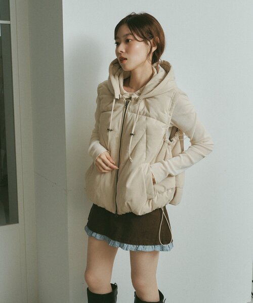 Kastane（カスタネ） ベスト ジレ フェイクスウェード中綿ベスト