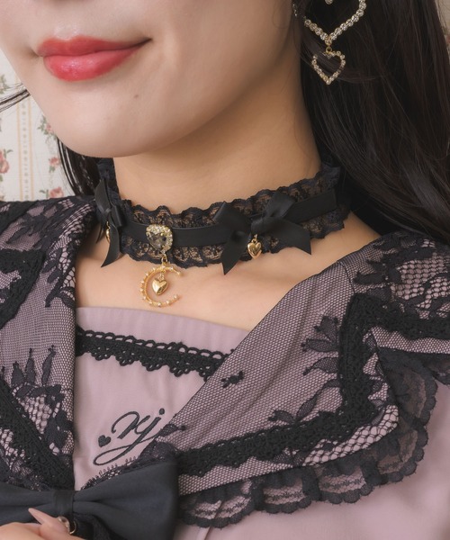 ROJITA（ロジータ） チョーカー ダブルリボンムーンチャームチョーカー