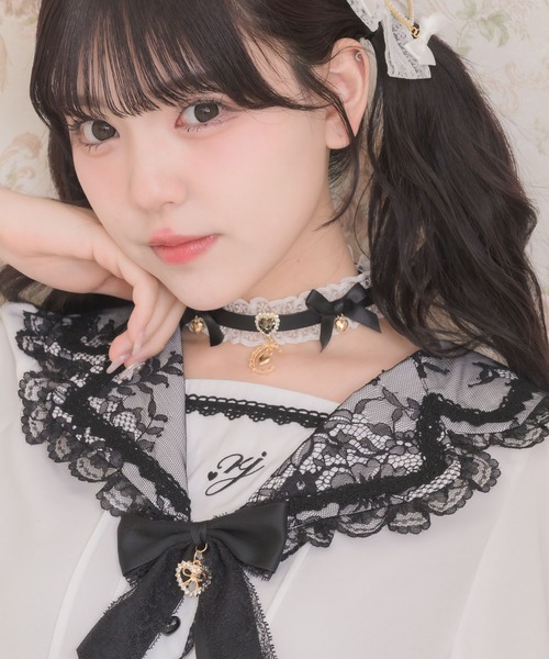 ROJITA（ロジータ） チョーカー ダブルリボンムーンチャームチョーカー