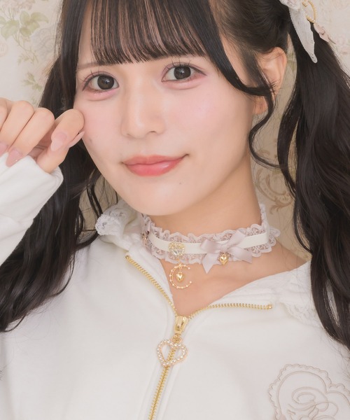 タグ付き♡GOLDS♡ハートチャーム＆ダブルジッパー♡チョーカー付き