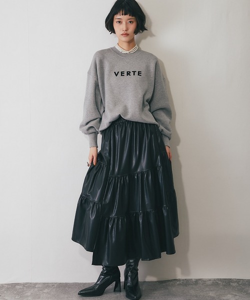 スカート ソフトレザー風ティアードスカート : ZOZOTOWN Yahoo!店