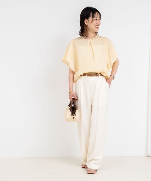 「NOLLEY'S」 半袖ブラウス 38 クリーム レディース_画像2
