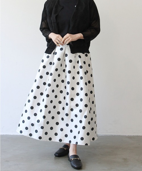 【新品、未使用】Diagram ドット柄 フレアスカート StyleSea（スタイルシー） スカート ドット柄フレアスカート