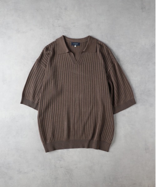 「BACK NUMBER」 半袖ニット L ターコイズブルー メンズ_画像2