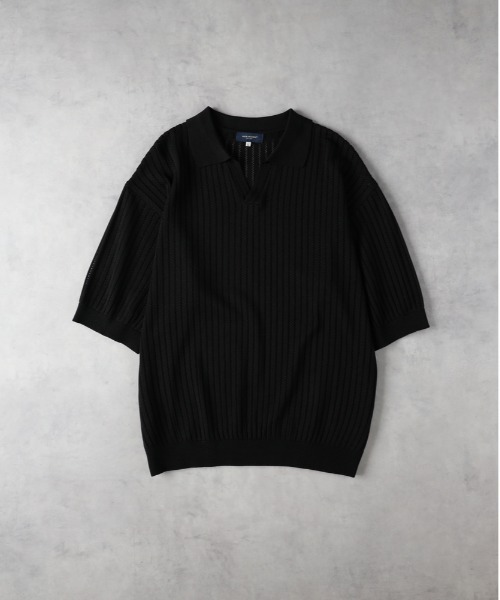 「BACK NUMBER」 半袖ニット L ターコイズブルー メンズ_画像3