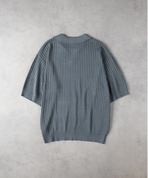 「BACK NUMBER」 半袖ニット L ターコイズブルー メンズ_画像5
