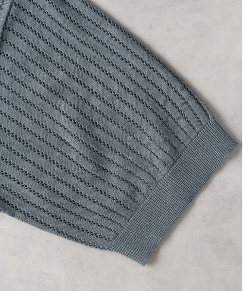 「BACK NUMBER」 半袖ニット L ターコイズブルー メンズ_画像7