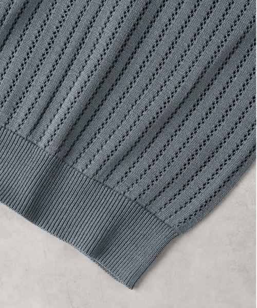 「BACK NUMBER」 半袖ニット L ターコイズブルー メンズ_画像8