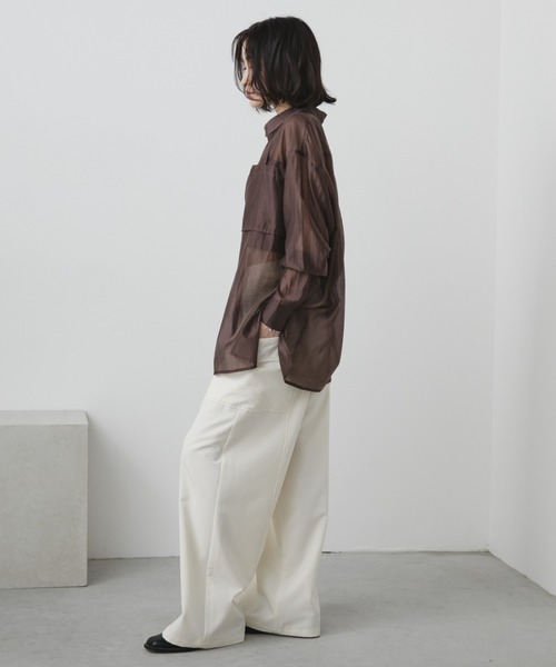 「Aunt Marie's」 長袖シャツ FREE キャメル レディース_画像4