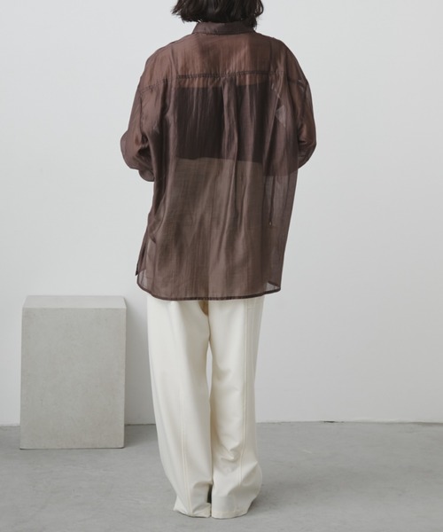 「Aunt Marie's」 長袖シャツ FREE キャメル レディース_画像5