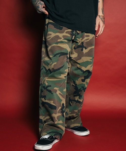 Subciety（サブサエティ） ワイドパンツ パンツ Baggy camo pants