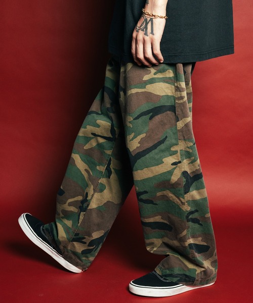 Subciety（サブサエティ） ワイドパンツ パンツ Baggy camo pants