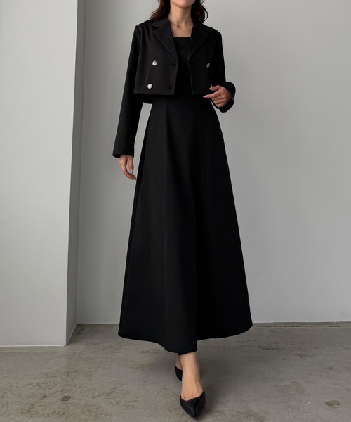 Louere（ルエレ） セットアップ バックスリットショートジャケットset 
