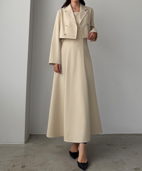 Louere（ルエレ） セットアップ バックスリットショートジャケットset