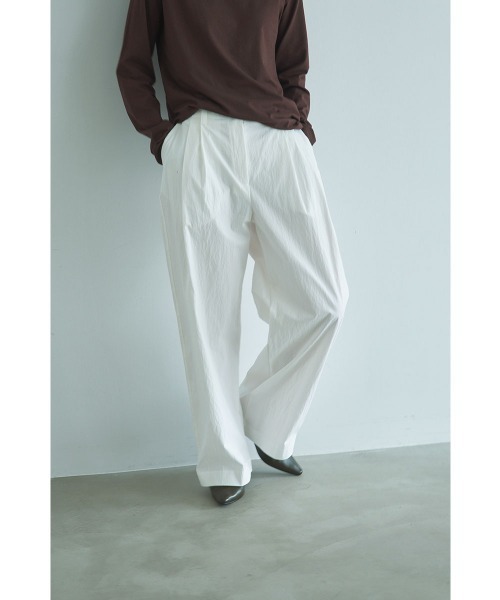 marjour（マージュール） パンツ COTTON NYLON TUCK WIDE PANTS