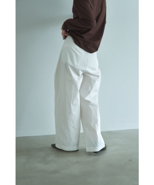 marjour（マージュール） パンツ COTTON NYLON TUCK WIDE PANTS