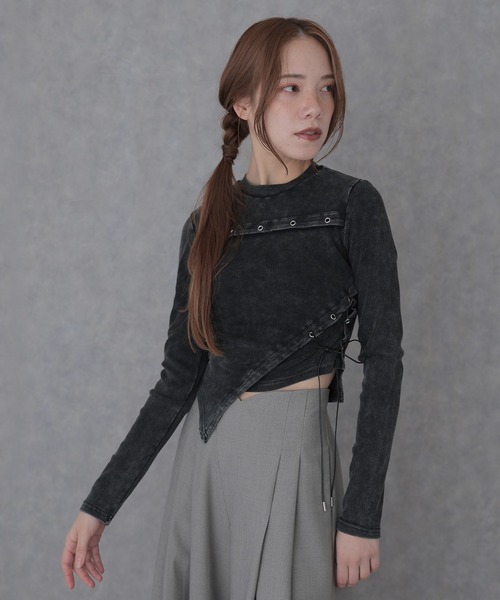 tシャツ asymmetry hem eyelet tops レディース | SUWDEE | 05
