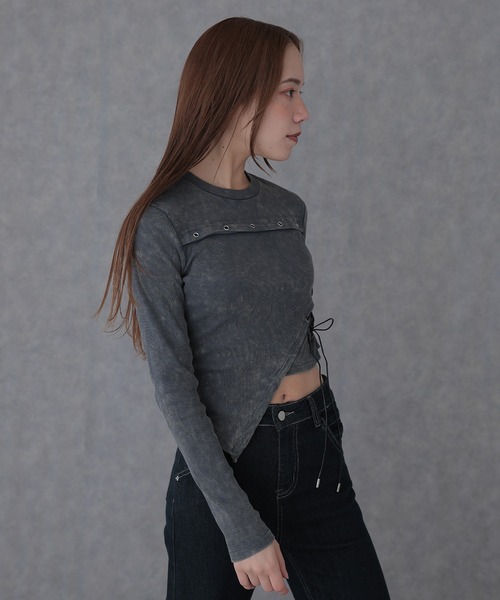 tシャツ asymmetry hem eyelet tops レディース | SUWDEE | 07