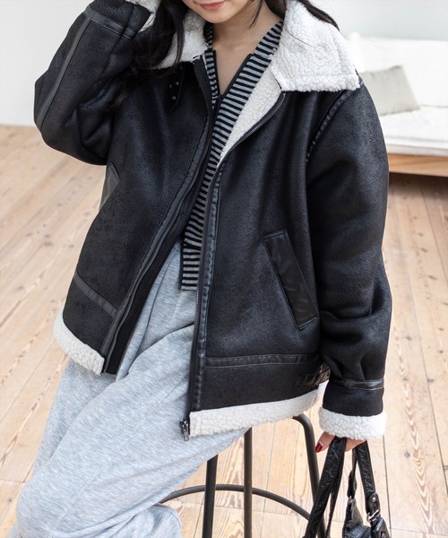 clear ムートンコート ボアコート ムートンジャケット「大人