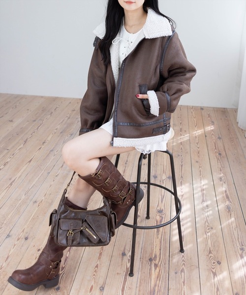 お値下げ❗️リアルムートンコート　サイズL LIAN（リアン） ムートンコート ボアコート ムートンボアミドルコート
