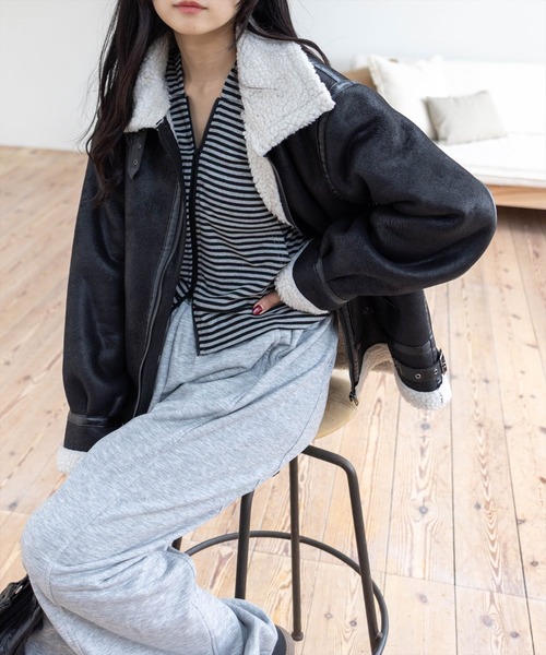 clear ムートンコート ボアコート ムートンジャケット「大人