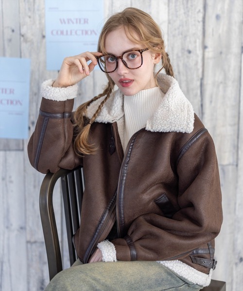 nonnative ブラウン ムートンコート　レザージャケット　ボア Java ムートンコート ボアコート ジャバコラボ」ヴィンテージライクな