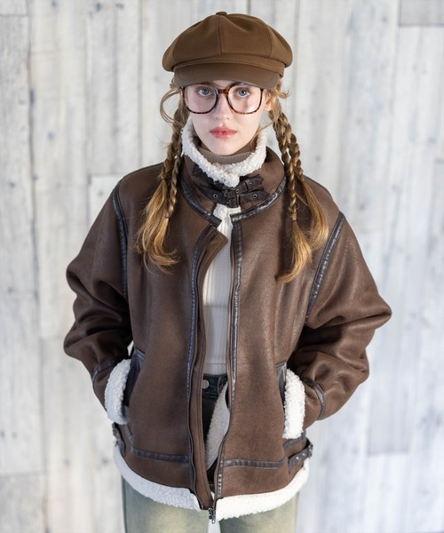 clear ムートンコート ボアコート ムートンジャケット「大人