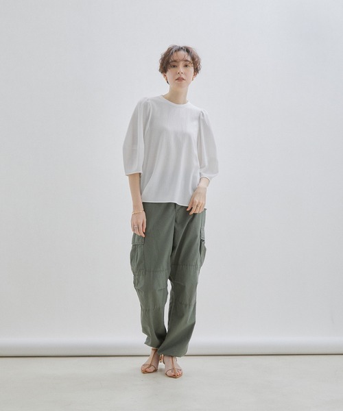 「SALON adam et rope'」 半袖ブラウス FREE ブラウン レディース_画像5
