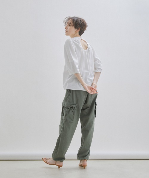 「SALON adam et rope'」 半袖ブラウス FREE ブラウン レディース_画像6