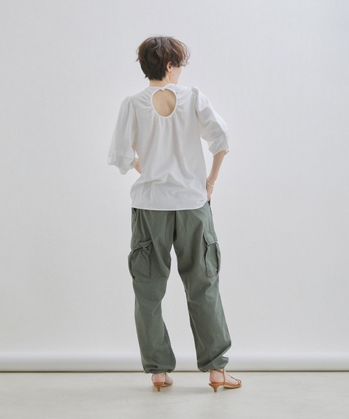 「SALON adam et rope'」 半袖ブラウス FREE ブラウン レディース_画像9