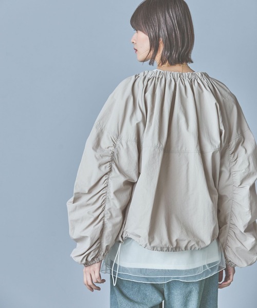「LAKOLE」 ナイロンブルゾン MEDIUM グレイッシュベージュ レディース_画像7