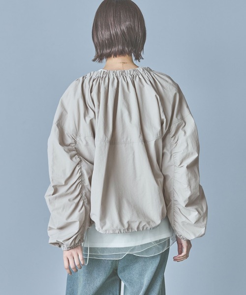 「LAKOLE」 ナイロンブルゾン MEDIUM グレイッシュベージュ レディース_画像8