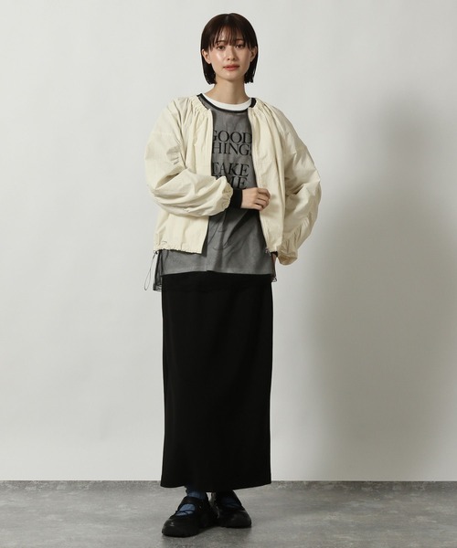 「LAKOLE」 ナイロンブルゾン MEDIUM グレイッシュベージュ レディース_画像9