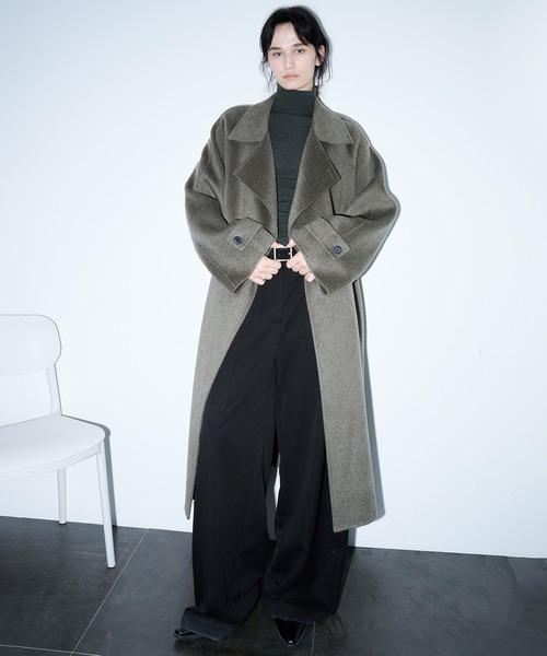 tageechita ウール　ロングコート tageechita ステンカラーコート コート 「tageechita」ウール100