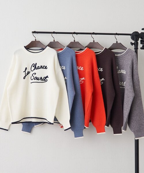 NAO（ナオ） ニット セーター 「NAO」コード刺繍ロゴプルオーバー