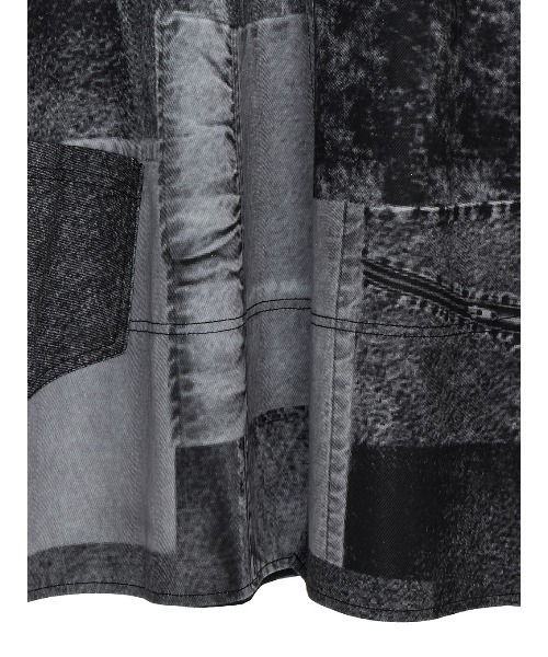 Ameri（アメリ） デニムスカート DENIM PATCHWORK PRINT SKIRT