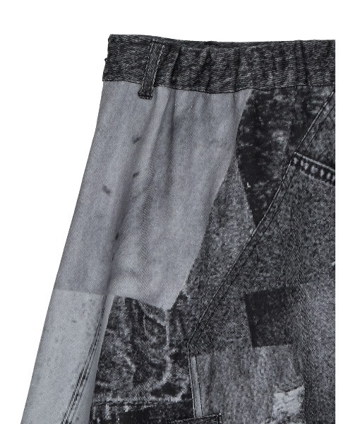 スカート DENIM PATCHWORK PRINT SKIRT DENIM PATCHWORK PRINT SKIRT