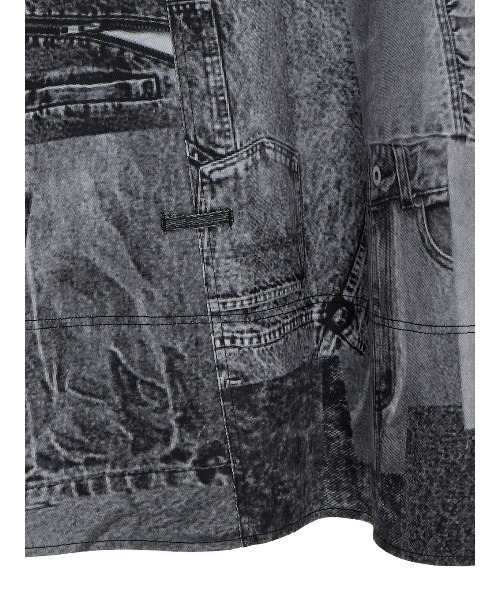 Ameri（アメリ） デニムスカート DENIM PATCHWORK PRINT SKIRT