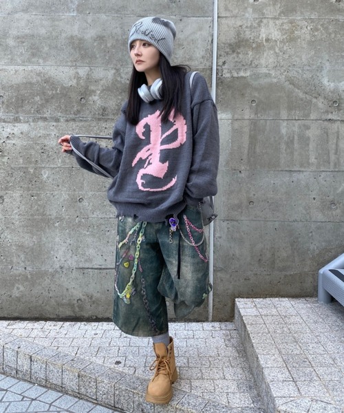 即完 激レア Dallas ラインストーンハーフパンツ UK drip swag lilful ハーフパンツ ワイドパンツ ジーンズ 「26年春夏新作」チェーン