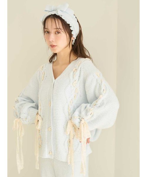 SNIDEL HOME パジャマ ルームウェア リボンカーディガン レディース