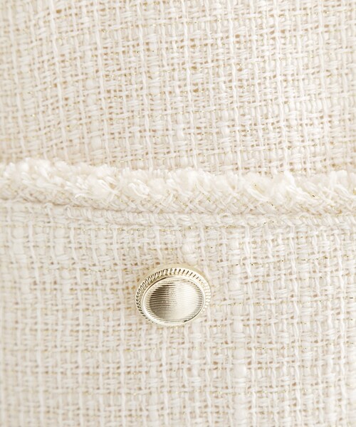 na.e ツイードジレ　ベスト YENNA ベスト ジレ 「ツイードポケット金釦ベスト」Vネックベスト