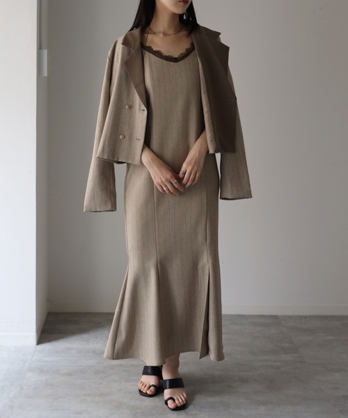 YENNA パーティードレス ワンピース 「ストライプマーメイドワンピース