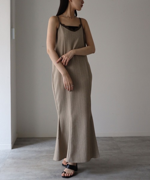 YENNA パーティードレス ワンピース 「ストライプマーメイドワンピース