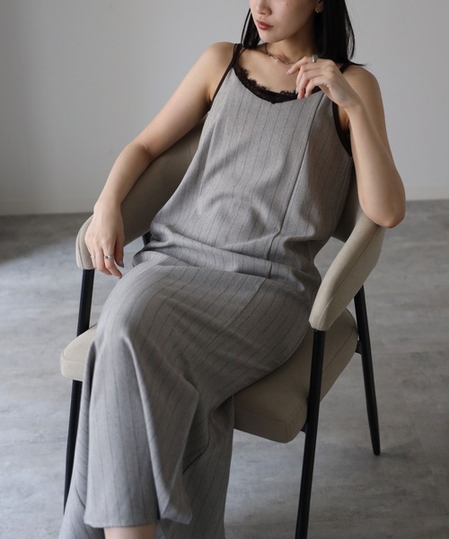 YENNA パーティードレス ワンピース 「ストライプマーメイドワンピース