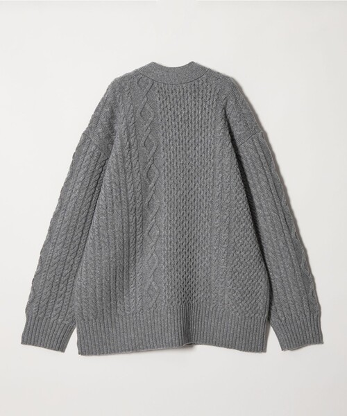 conte カーディガン 「conte」ケーブル ローゲージ Vネック