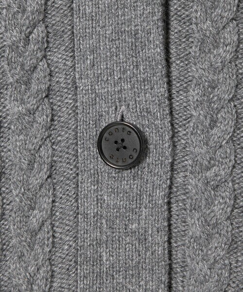 conte カーディガン 「conte」ケーブル ローゲージ Vネック