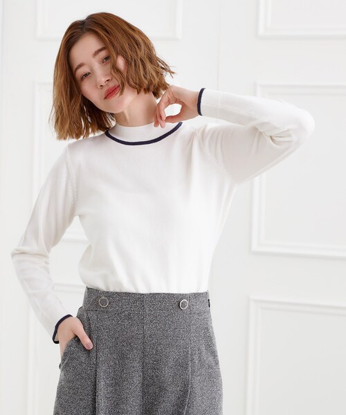 grove（グローブ） ニット セーター バイカラーハイネックニット