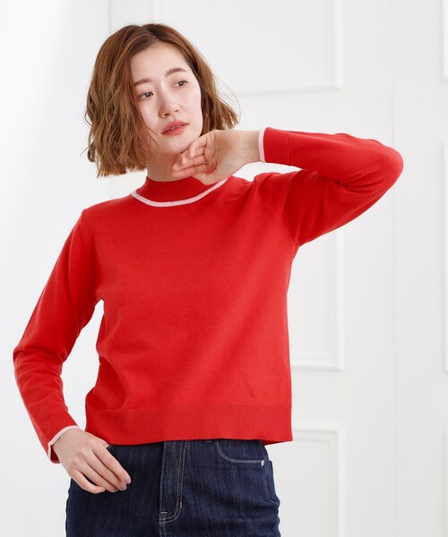 grove（グローブ） ニット セーター バイカラーハイネックニット